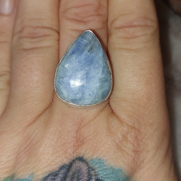 Kyanite Teardrop Ring Size 9.25 - Picture 3 of 8